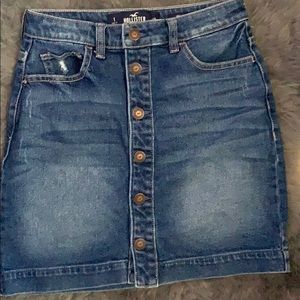 Button Up Jeans Skirt